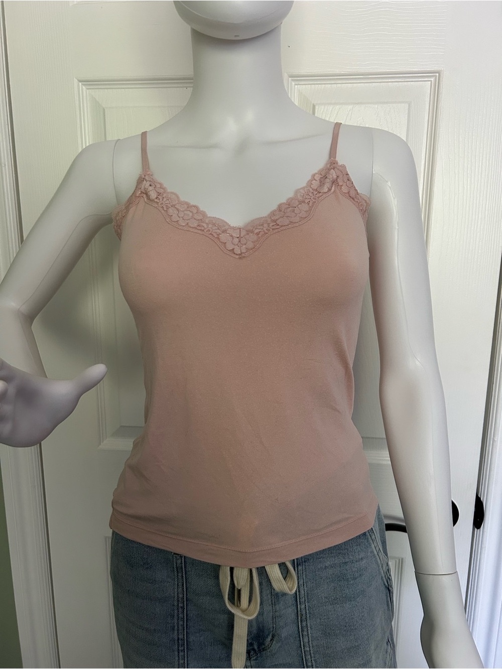 CAbi Blush Pink Lace-Trim Camisole